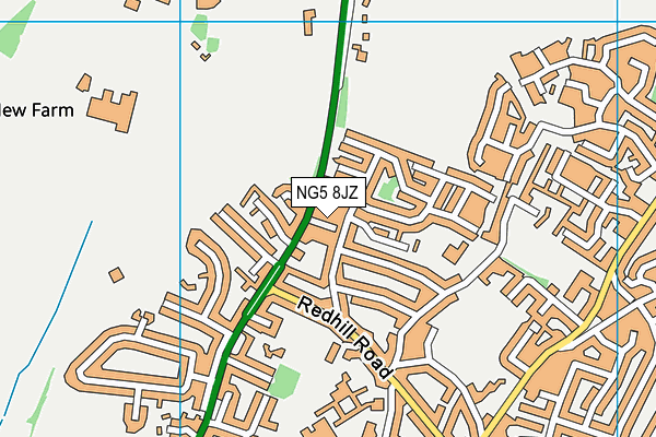 NG5 8JZ map - OS VectorMap District (Ordnance Survey) NG5 8JZ map - OS VectorMap District (Ordnance Survey)