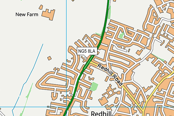 NG5 8LA map - OS VectorMap District (Ordnance Survey) NG5 8LA map - OS VectorMap District (Ordnance Survey)