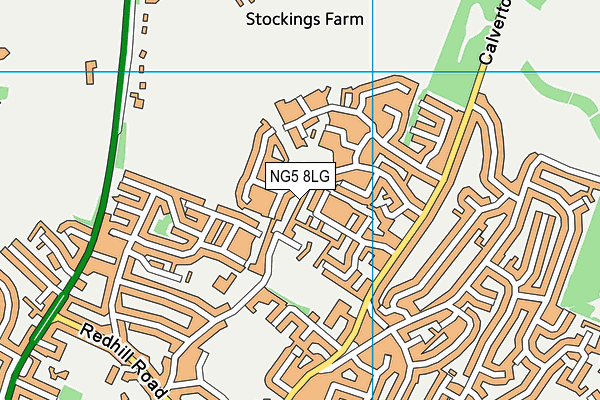 NG5 8LG map - OS VectorMap District (Ordnance Survey) NG5 8LG map - OS VectorMap District (Ordnance Survey)