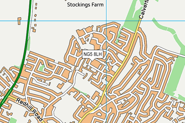 NG5 8LH map - OS VectorMap District (Ordnance Survey) NG5 8LH map - OS VectorMap District (Ordnance Survey)