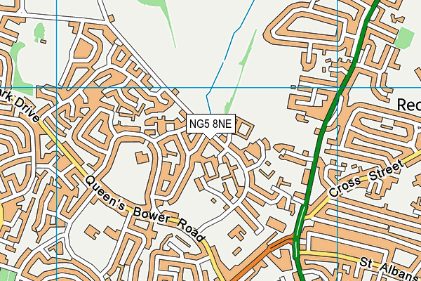 NG5 8NE map - OS VectorMap District (Ordnance Survey) NG5 8NE map - OS VectorMap District (Ordnance Survey)