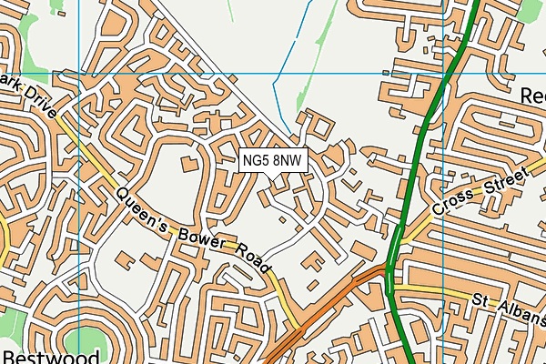 NG5 8NW map - OS VectorMap District (Ordnance Survey) NG5 8NW map - OS VectorMap District (Ordnance Survey)