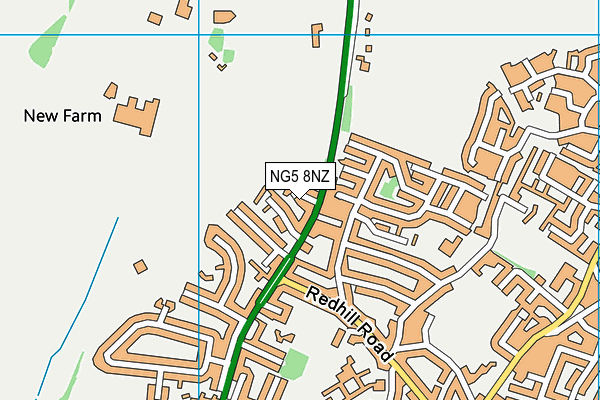 NG5 8NZ map - OS VectorMap District (Ordnance Survey) NG5 8NZ map - OS VectorMap District (Ordnance Survey)