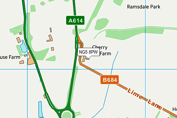 NG5 8PW map - OS VectorMap District (Ordnance Survey) NG5 8PW map - OS VectorMap District (Ordnance Survey)