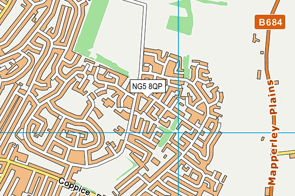 NG5 8QP map - OS VectorMap District (Ordnance Survey) NG5 8QP map - OS VectorMap District (Ordnance Survey)