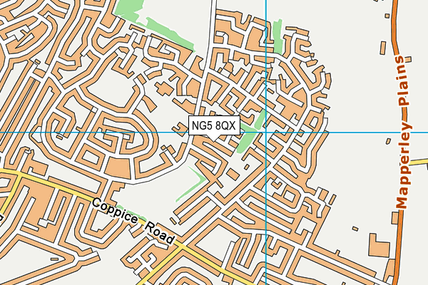 NG5 8QX map - OS VectorMap District (Ordnance Survey) NG5 8QX map - OS VectorMap District (Ordnance Survey)