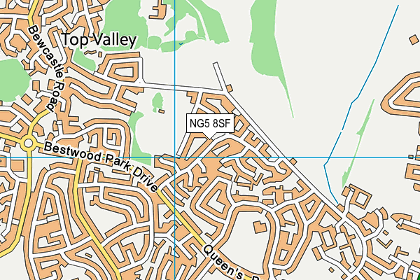 NG5 8SF map - OS VectorMap District (Ordnance Survey) NG5 8SF map - OS VectorMap District (Ordnance Survey)
