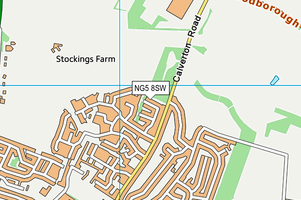 NG5 8SW map - OS VectorMap District (Ordnance Survey) NG5 8SW map - OS VectorMap District (Ordnance Survey)