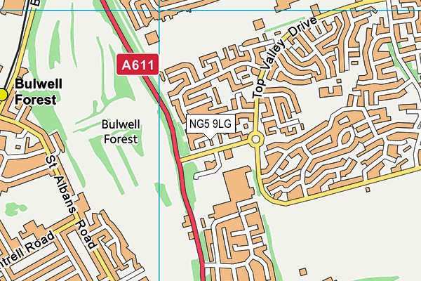 NG5 9LG map - OS VectorMap District (Ordnance Survey) NG5 9LG map - OS VectorMap District (Ordnance Survey)