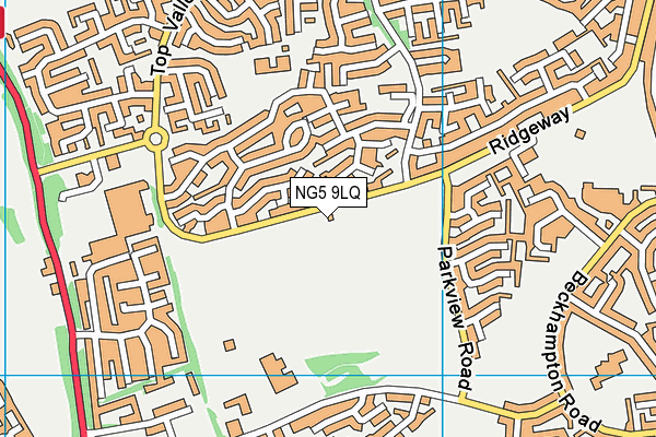 NG5 9LQ map - OS VectorMap District (Ordnance Survey) NG5 9LQ map - OS VectorMap District (Ordnance Survey)