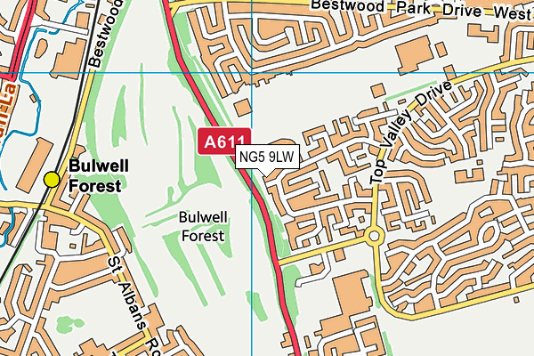 NG5 9LW map - OS VectorMap District (Ordnance Survey) NG5 9LW map - OS VectorMap District (Ordnance Survey)