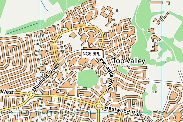 NG5 9PL map - OS VectorMap District (Ordnance Survey) NG5 9PL map - OS VectorMap District (Ordnance Survey)