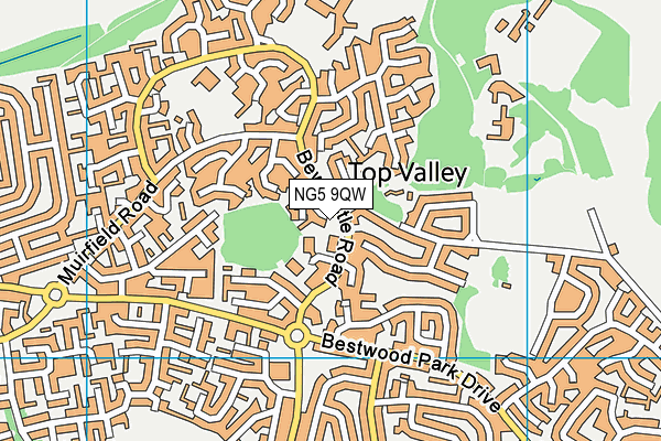 NG5 9QW map - OS VectorMap District (Ordnance Survey) NG5 9QW map - OS VectorMap District (Ordnance Survey)