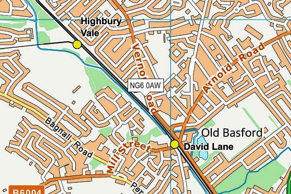 NG6 0AW map - OS VectorMap District (Ordnance Survey)