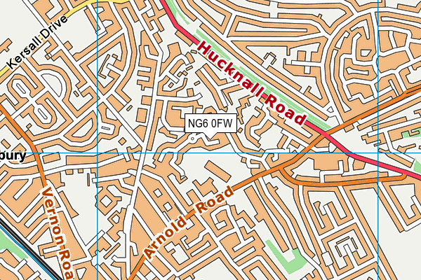 NG6 0FW map - OS VectorMap District (Ordnance Survey) NG6 0FW map - OS VectorMap District (Ordnance Survey)