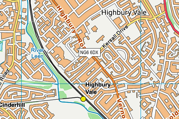NG6 6DX map - OS VectorMap District (Ordnance Survey) NG6 6DX map - OS VectorMap District (Ordnance Survey)