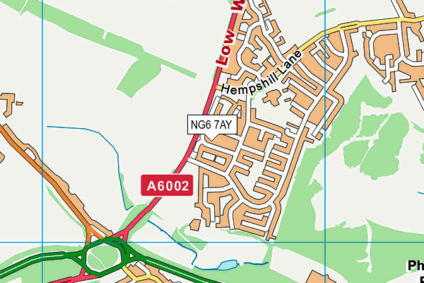 NG6 7AY map - OS VectorMap District (Ordnance Survey) NG6 7AY map - OS VectorMap District (Ordnance Survey)