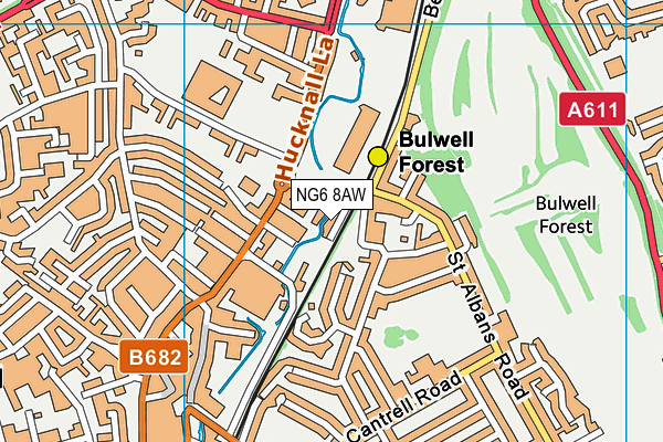 NG6 8AW map - OS VectorMap District (Ordnance Survey) NG6 8AW map - OS VectorMap District (Ordnance Survey)