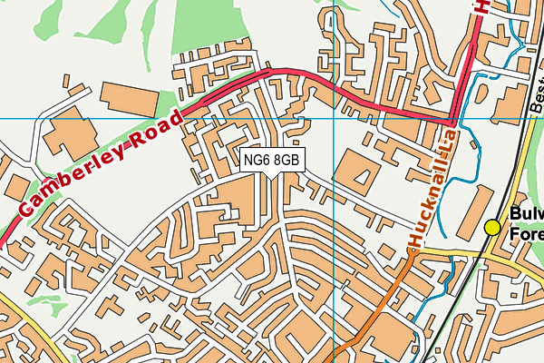 NG6 8GB map - OS VectorMap District (Ordnance Survey)