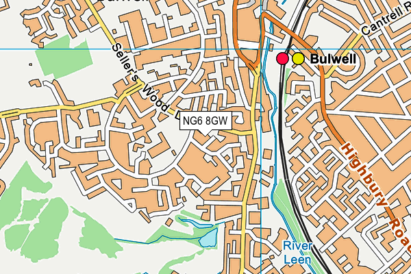 NG6 8GW map - OS VectorMap District (Ordnance Survey) NG6 8GW map - OS VectorMap District (Ordnance Survey)