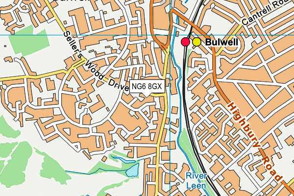 NG6 8GX map - OS VectorMap District (Ordnance Survey) NG6 8GX map - OS VectorMap District (Ordnance Survey)