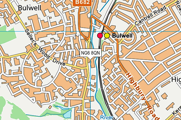 NG6 8QN map - OS VectorMap District (Ordnance Survey)