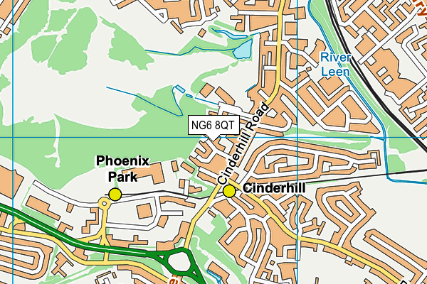 NG6 8QT map - OS VectorMap District (Ordnance Survey) NG6 8QT map - OS VectorMap District (Ordnance Survey)