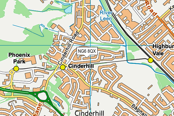 NG6 8QX map - OS VectorMap District (Ordnance Survey) NG6 8QX map - OS VectorMap District (Ordnance Survey)