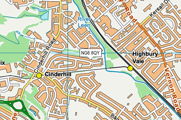 NG6 8QY map - OS VectorMap District (Ordnance Survey) NG6 8QY map - OS VectorMap District (Ordnance Survey)