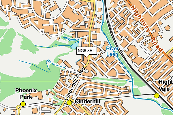 NG6 8RL map - OS VectorMap District (Ordnance Survey) NG6 8RL map - OS VectorMap District (Ordnance Survey)