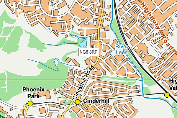 NG6 8RP map - OS VectorMap District (Ordnance Survey) NG6 8RP map - OS VectorMap District (Ordnance Survey)