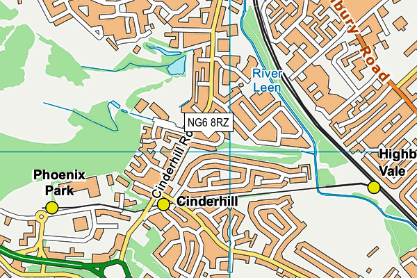 NG6 8RZ map - OS VectorMap District (Ordnance Survey) NG6 8RZ map - OS VectorMap District (Ordnance Survey)