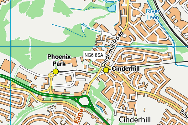 NG6 8SA map - OS VectorMap District (Ordnance Survey) NG6 8SA map - OS VectorMap District (Ordnance Survey)