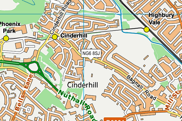 NG6 8SJ map - OS VectorMap District (Ordnance Survey) NG6 8SJ map - OS VectorMap District (Ordnance Survey)