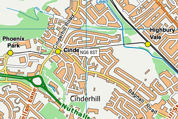 NG6 8ST map - OS VectorMap District (Ordnance Survey) NG6 8ST map - OS VectorMap District (Ordnance Survey)