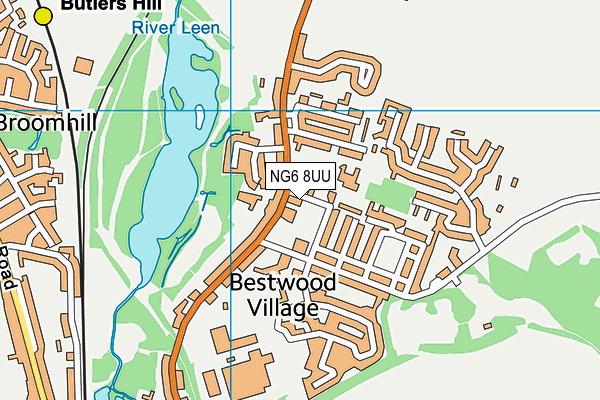 NG6 8UU map - OS VectorMap District (Ordnance Survey) NG6 8UU map - OS VectorMap District (Ordnance Survey)