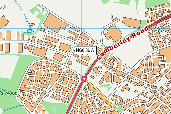 NG6 8UW map - OS VectorMap District (Ordnance Survey) NG6 8UW map - OS VectorMap District (Ordnance Survey)