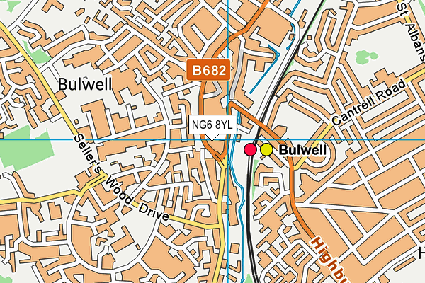 NG6 8YL map - OS VectorMap District (Ordnance Survey) NG6 8YL map - OS VectorMap District (Ordnance Survey)