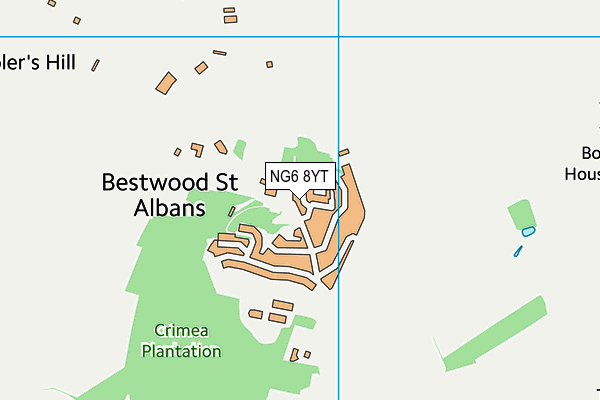 NG6 8YT map - OS VectorMap District (Ordnance Survey) NG6 8YT map - OS VectorMap District (Ordnance Survey)