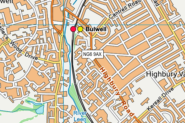 NG6 9AX map - OS VectorMap District (Ordnance Survey) NG6 9AX map - OS VectorMap District (Ordnance Survey)