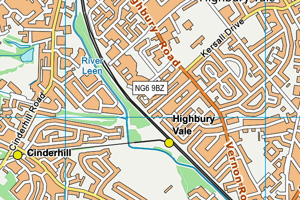 NG6 9BZ map - OS VectorMap District (Ordnance Survey) NG6 9BZ map - OS VectorMap District (Ordnance Survey)