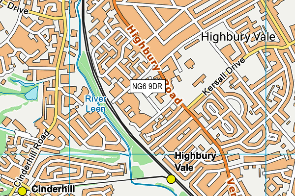 NG6 9DR map - OS VectorMap District (Ordnance Survey) NG6 9DR map - OS VectorMap District (Ordnance Survey)
