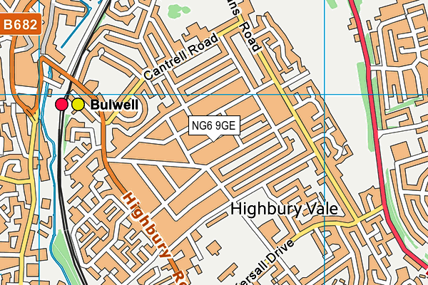 NG6 9GE map - OS VectorMap District (Ordnance Survey) NG6 9GE map - OS VectorMap District (Ordnance Survey)