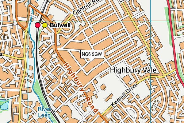 NG6 9GW map - OS VectorMap District (Ordnance Survey) NG6 9GW map - OS VectorMap District (Ordnance Survey)