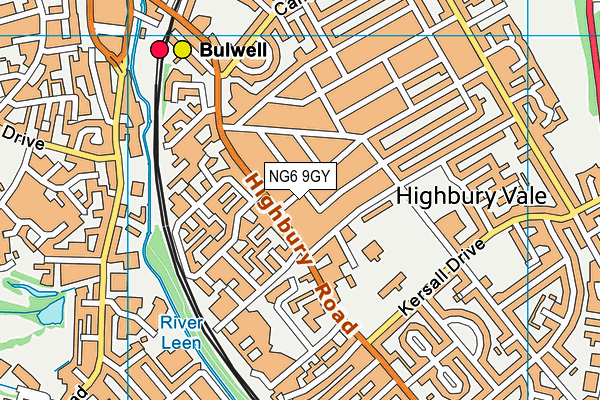 NG6 9GY map - OS VectorMap District (Ordnance Survey) NG6 9GY map - OS VectorMap District (Ordnance Survey)