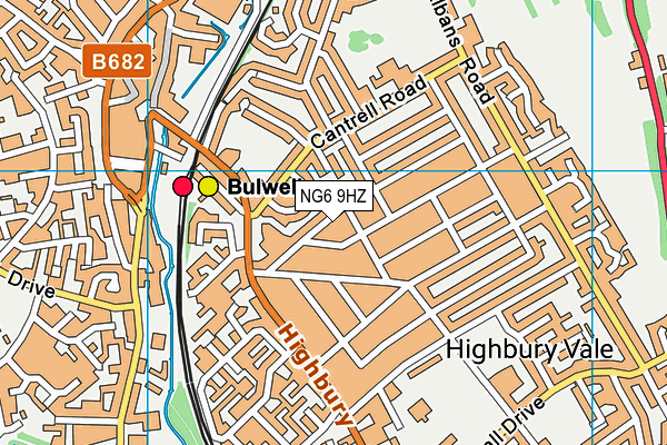 NG6 9HZ map - OS VectorMap District (Ordnance Survey) NG6 9HZ map - OS VectorMap District (Ordnance Survey)
