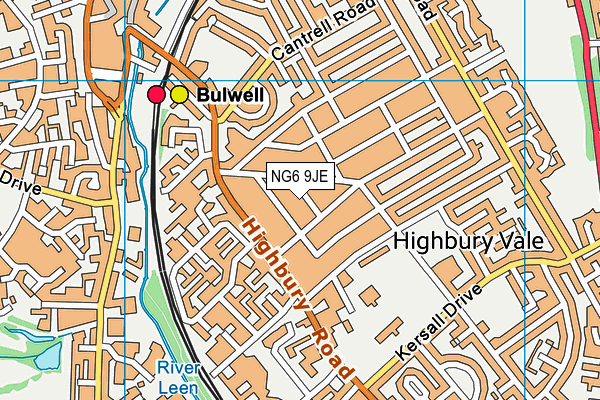 NG6 9JE map - OS VectorMap District (Ordnance Survey) NG6 9JE map - OS VectorMap District (Ordnance Survey)