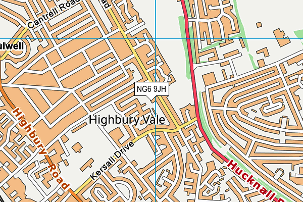 NG6 9JH map - OS VectorMap District (Ordnance Survey) NG6 9JH map - OS VectorMap District (Ordnance Survey)
