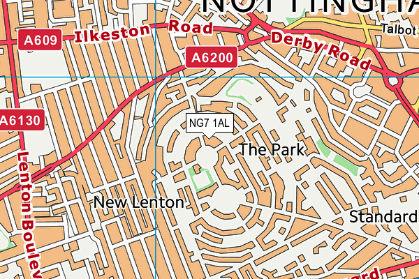 NG7 1AL map - OS VectorMap District (Ordnance Survey) NG7 1AL map - OS VectorMap District (Ordnance Survey)
