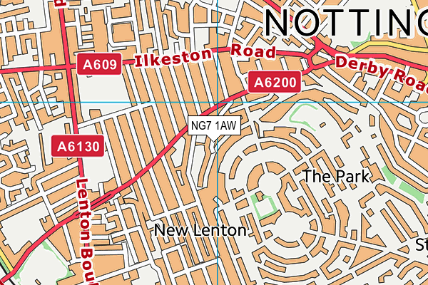 NG7 1AW map - OS VectorMap District (Ordnance Survey) NG7 1AW map - OS VectorMap District (Ordnance Survey)